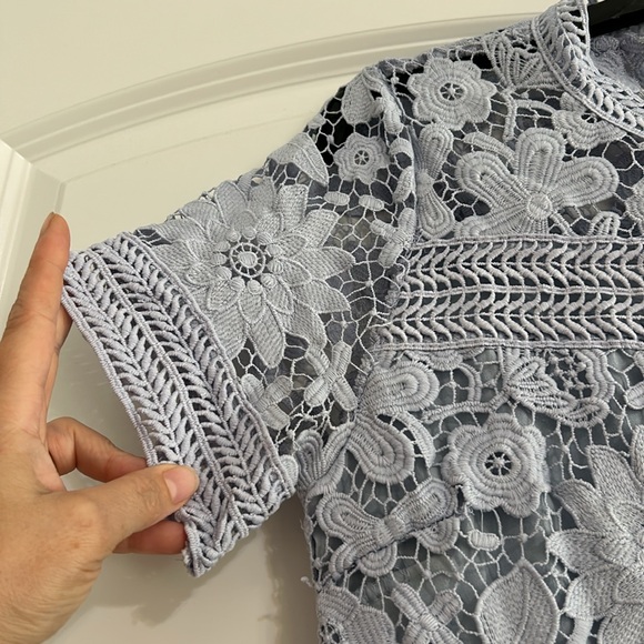 Elegant blue  Lace Short Sleeve Dress size S/M? - Picture 6 of 14